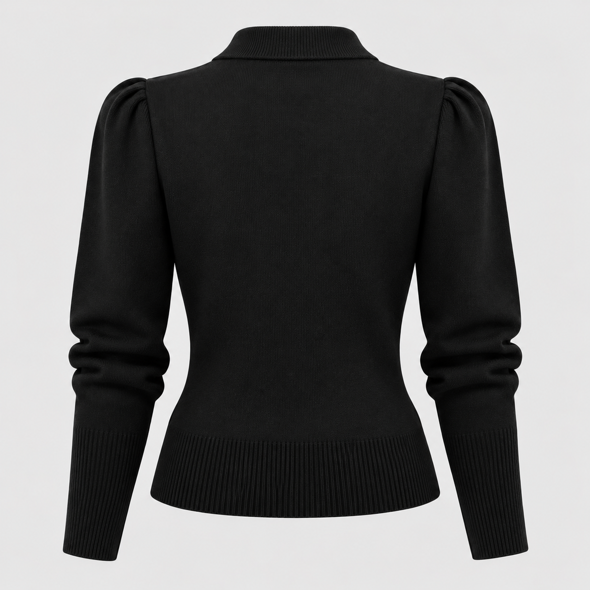 Cropped Strikket Cardigan til Damer - Guldknapper Foran, V-Hals
