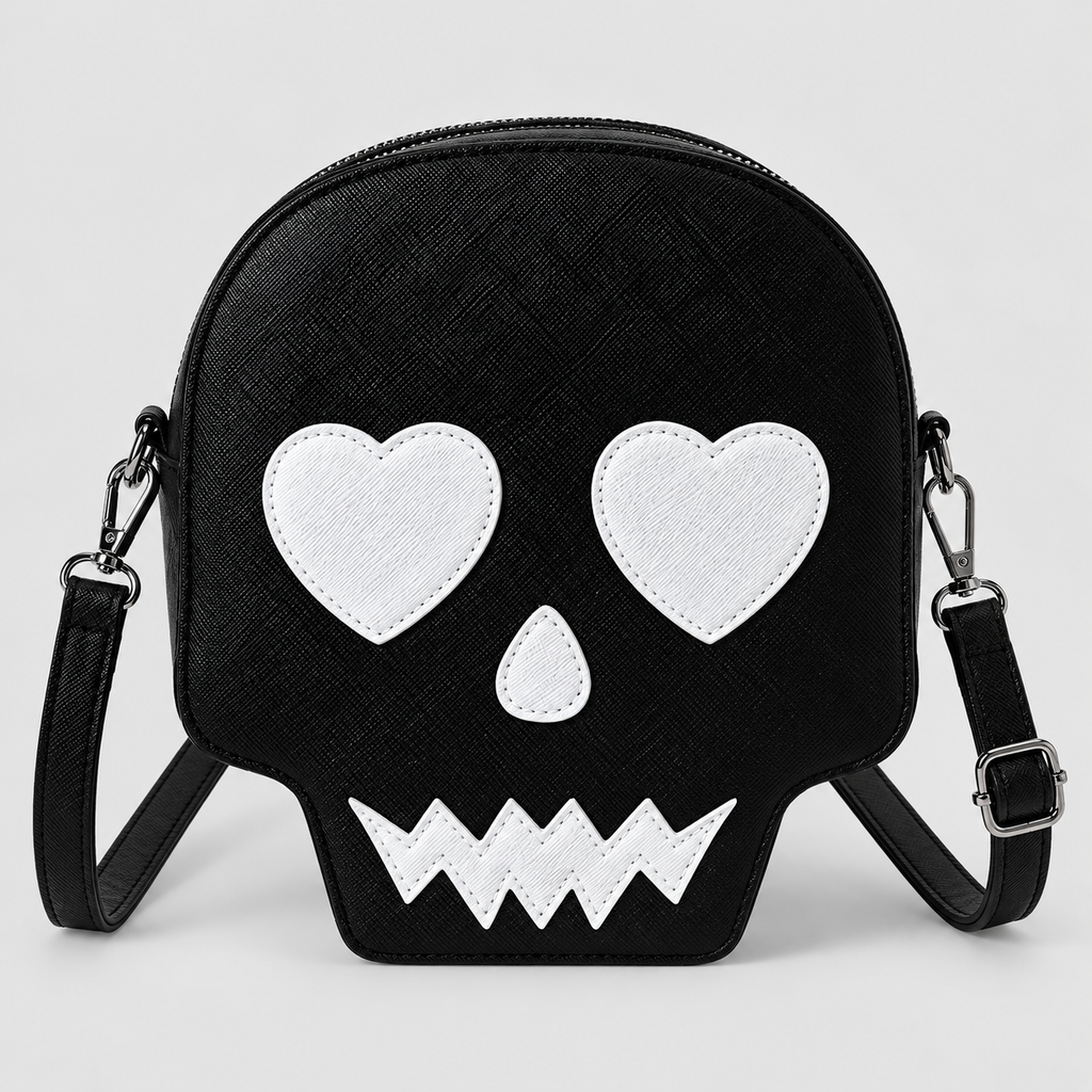 Kranieformet Crossbodytaske - Halloween-Taske i PU-Læder
