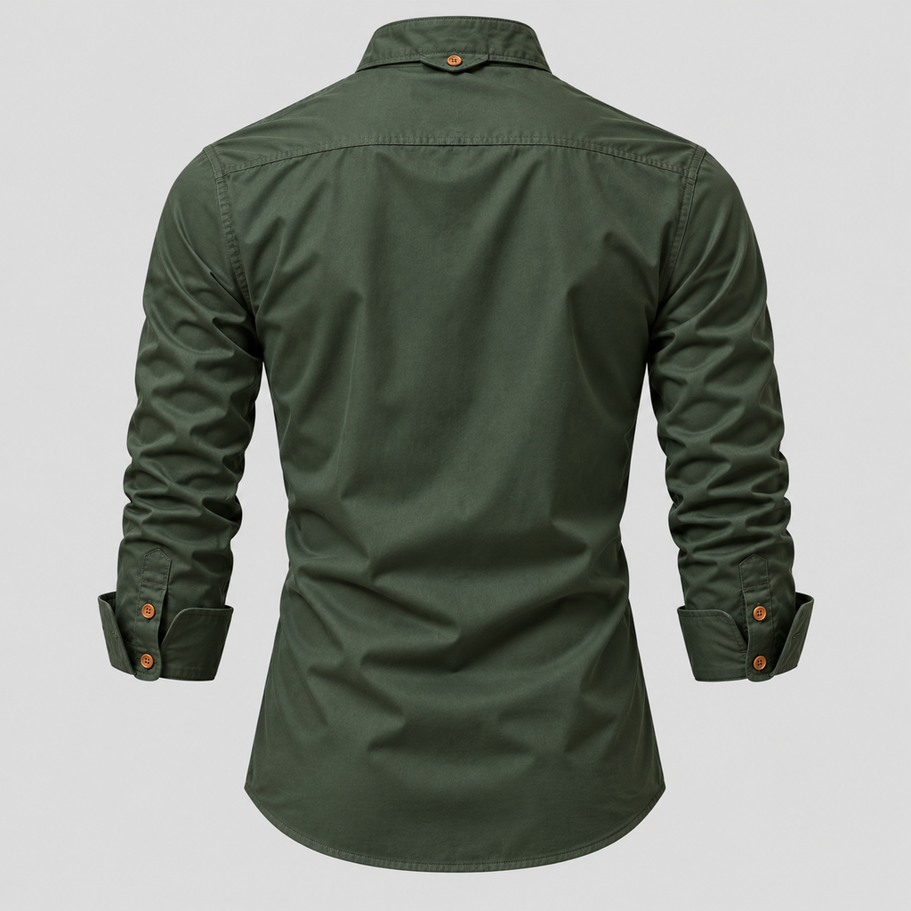Herre Slim Fit Standkraveskjorte – Grandad Krave Knapskjorte