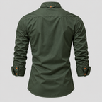 Herre Slim Fit Standkraveskjorte – Grandad Krave Knapskjorte