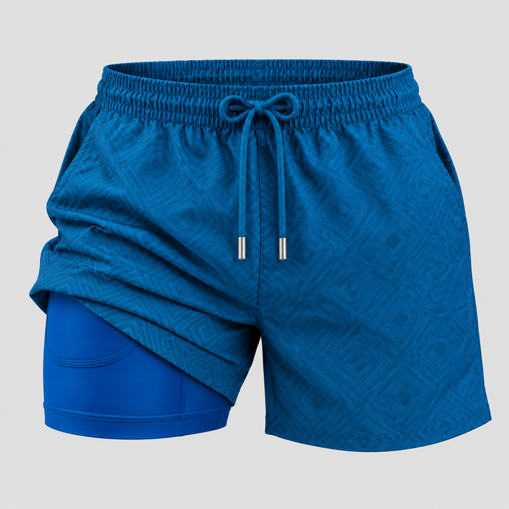 Herre 2-i-1 Badeshorts – Mesh For med Refleksdetalje