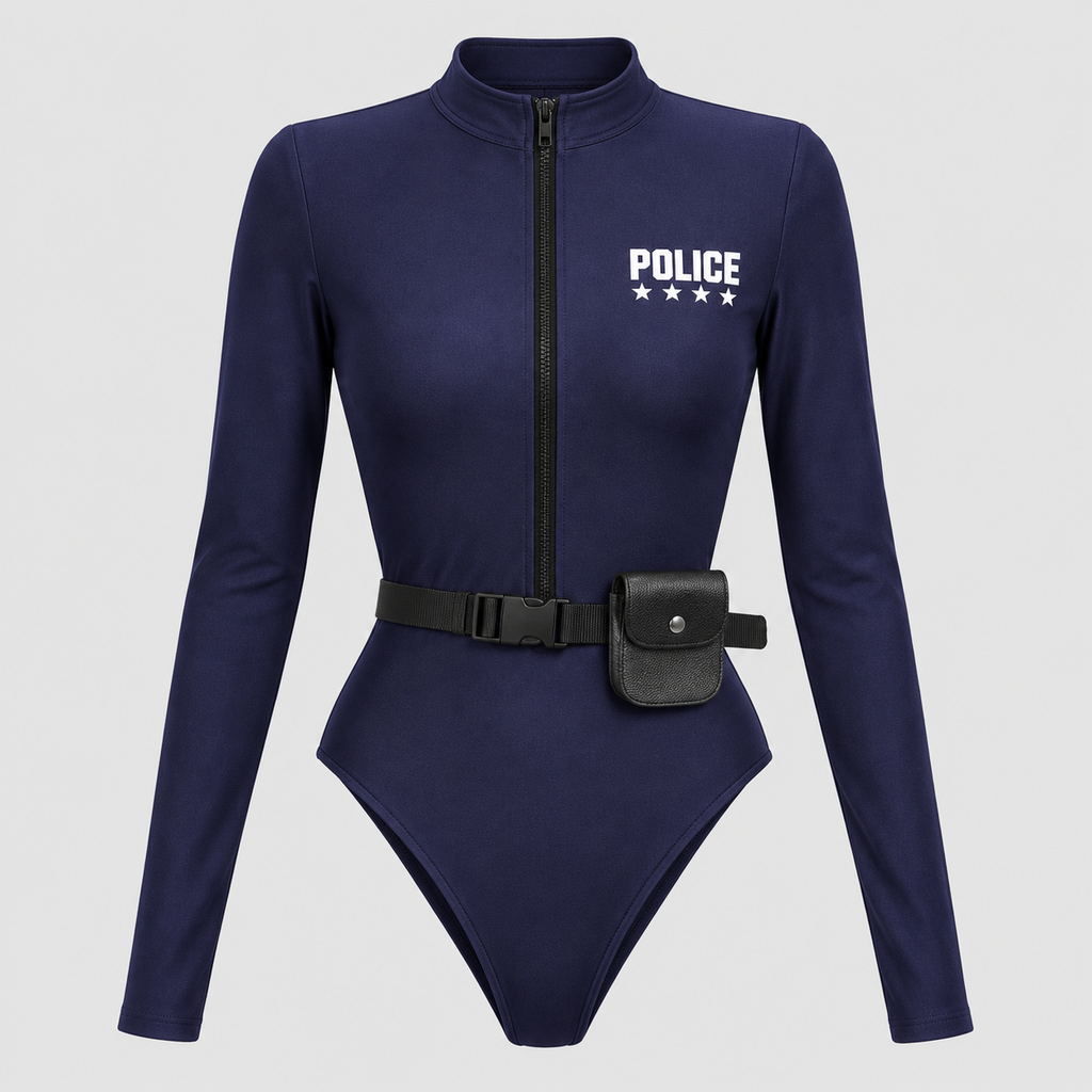 Politikostume-Bodysuit til Damer - Langærmet med Bæltelomme