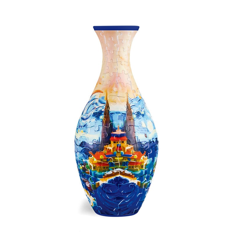 3D Puzzle Vase – EcoBloom, Dekorativ Blomstervase med Aftagelig Vandbeholder