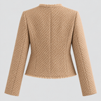 Tweed Blazer til Damer - Figursyet, Knaplukning Foran
