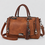 Boston-Taske - Vintagestil med Dobbelt Lynlås og Crossbodyrem