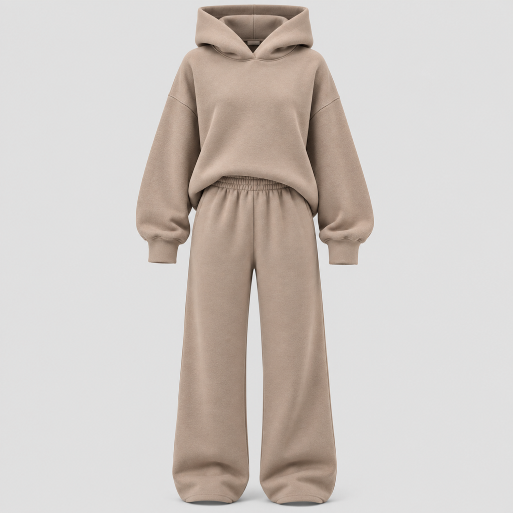 Dame Cropped Hættesæt – Matchende Loungewear Todelt
