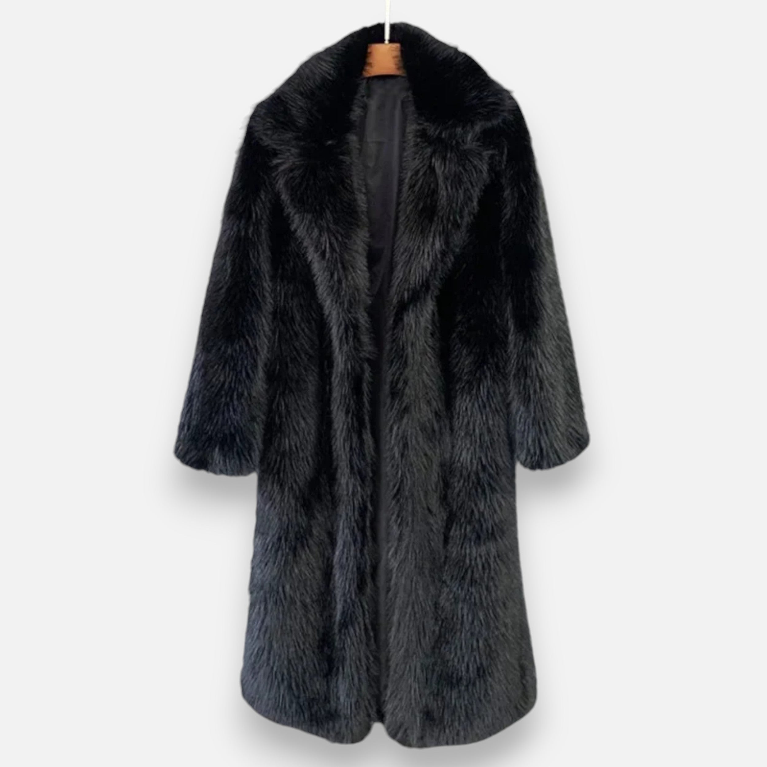 Lang Faux Fur-Frakke til Kvinder – Luksus & Varm Komfort