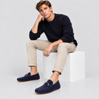 Herre Perforerede Læder-Loafers – Slip-On Mokkasiner