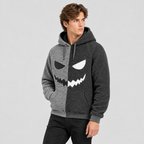 Halloween Græskar-Hoodie til Herrer - Print med Uhyggeligt Ansigt