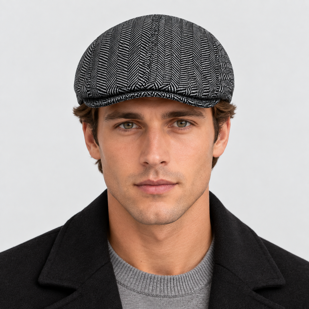 Herringbone Flat Cap – Tweed Sixpence til Herrer