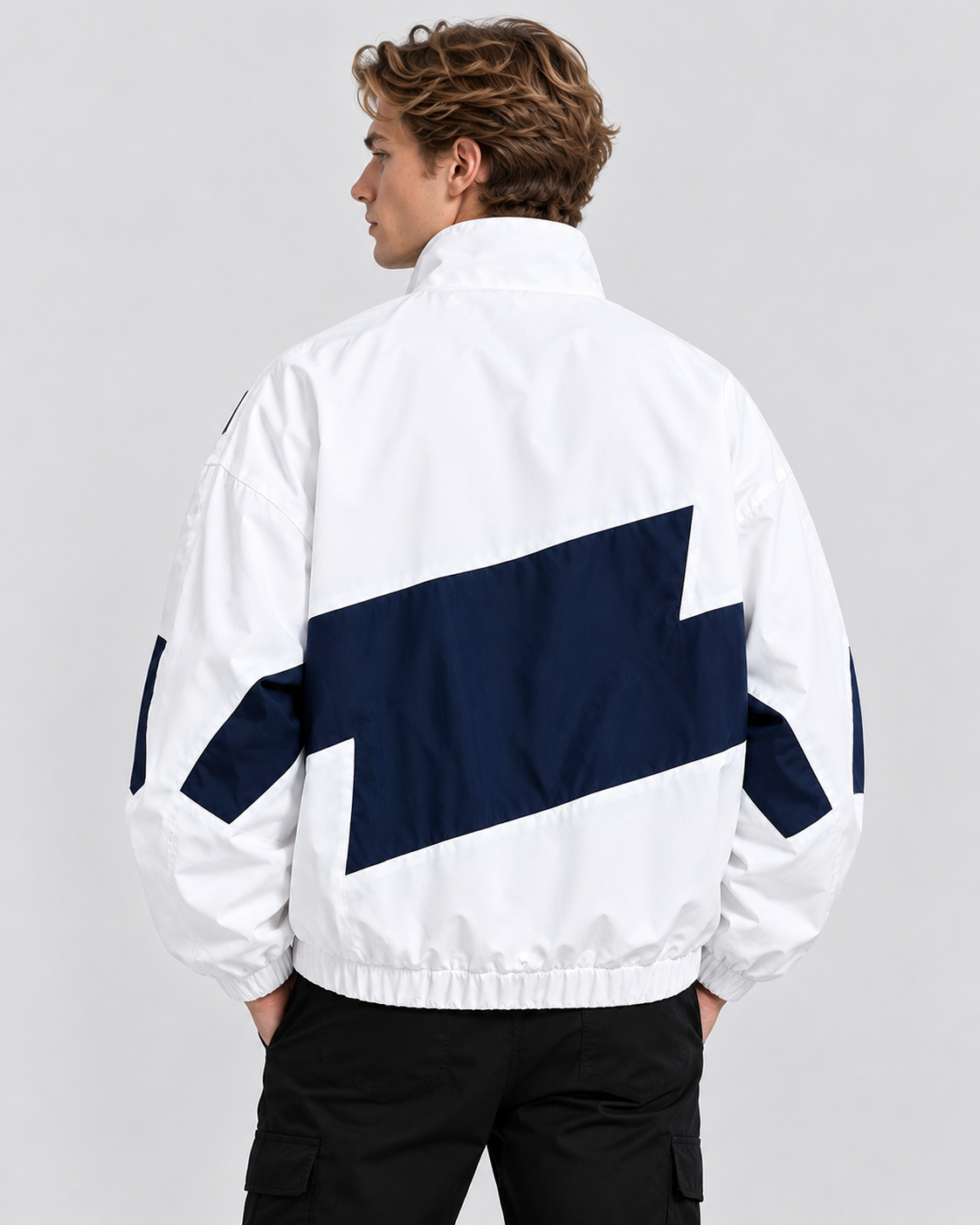 Let Vindjakke til Herrer - Colorblock, Gennemgående Lynlås