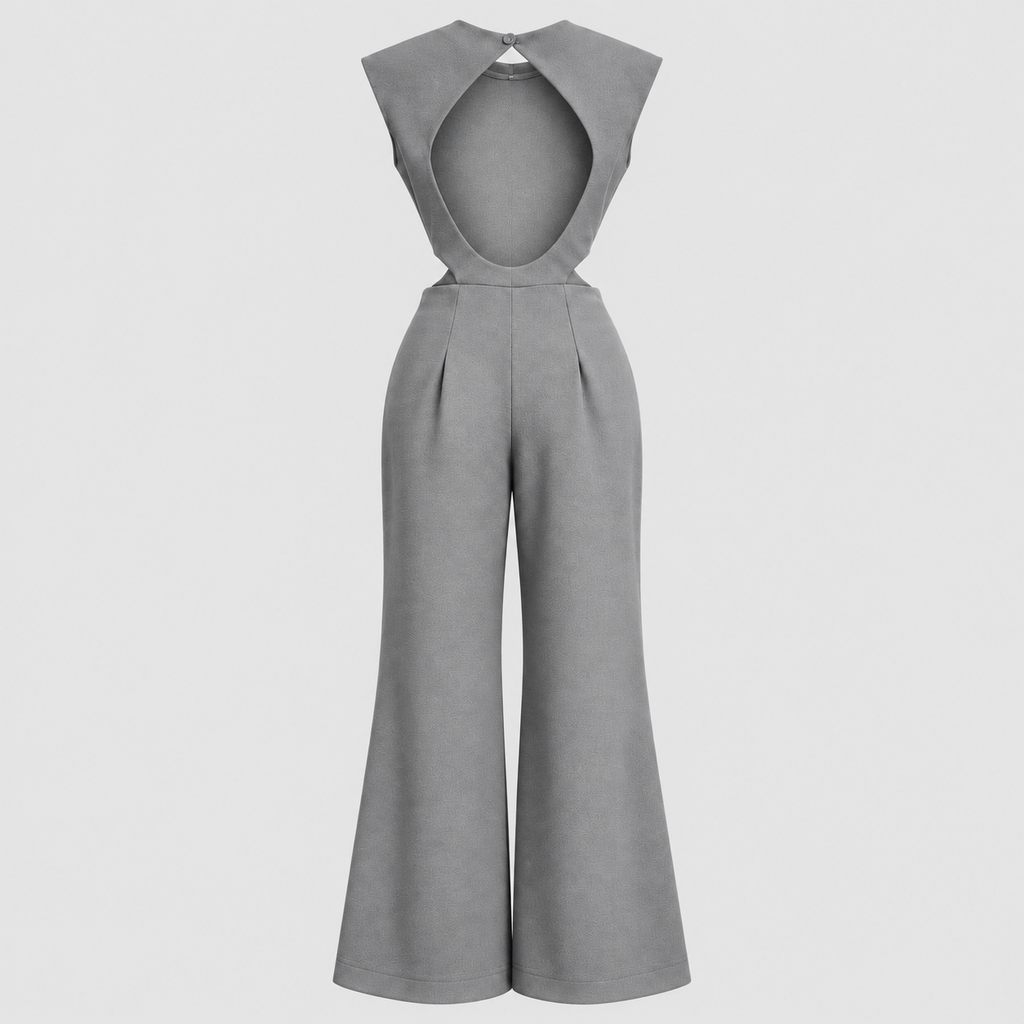 Formstøbt Jumpsuit til Damer - Ærmeløs med Drapering ved Taljen