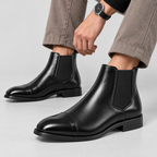 Herre Læder Chelsea Boots – Rød Sål Slip-On Støvler