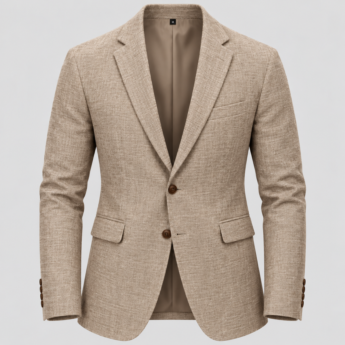 Herre Slim Fit Bomulds-Linned Blazer – Notch Revers Jakke