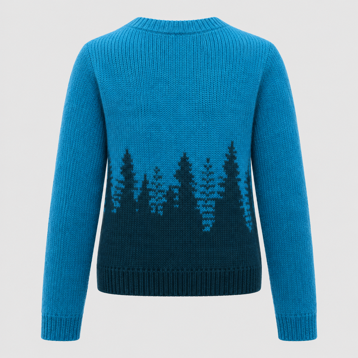 Ombre Skovprintet Sweater til Damer - Uldblandet Strik