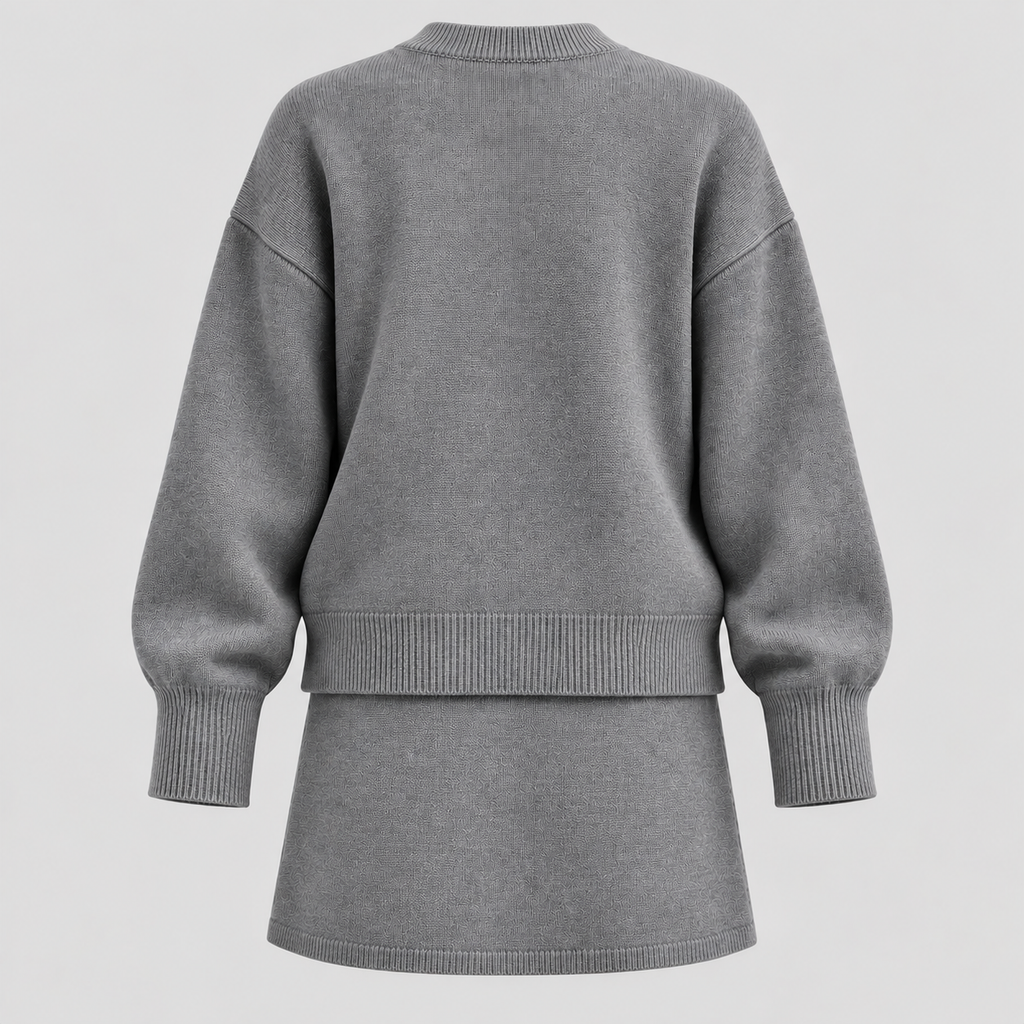 Dame Todelt Sweatersæt – Oversized Top med Shorts