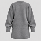 Dame Todelt Sweatersæt – Oversized Top med Shorts