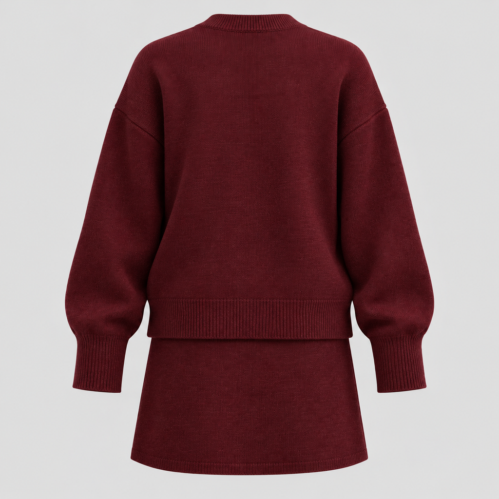 Dame Todelt Sweatersæt – Oversized Top med Shorts