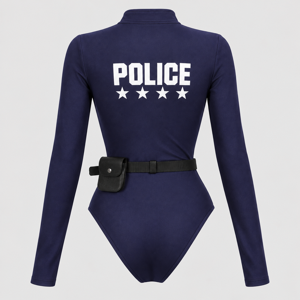 Politikostume-Bodysuit til Damer - Langærmet med Bæltelomme