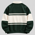 Polokrave Pullover til Herrer - Sweater med Kontraststriber