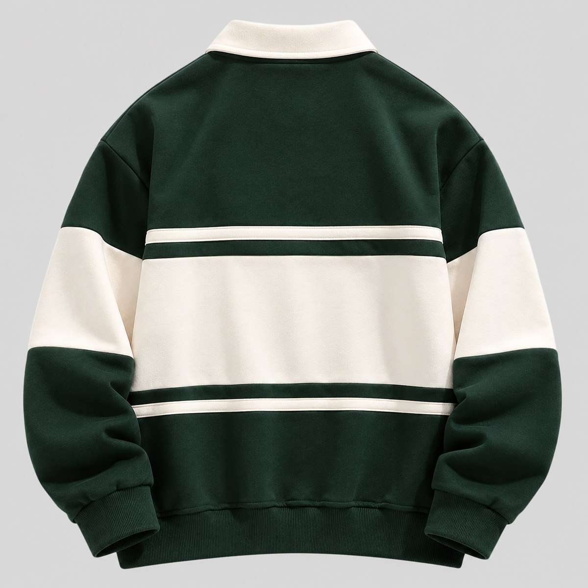 Polokrave Pullover til Herrer - Sweater med Kontraststriber