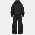 Herre Colorblock Hoodie Sæt – Straight Cut Træningsdragt