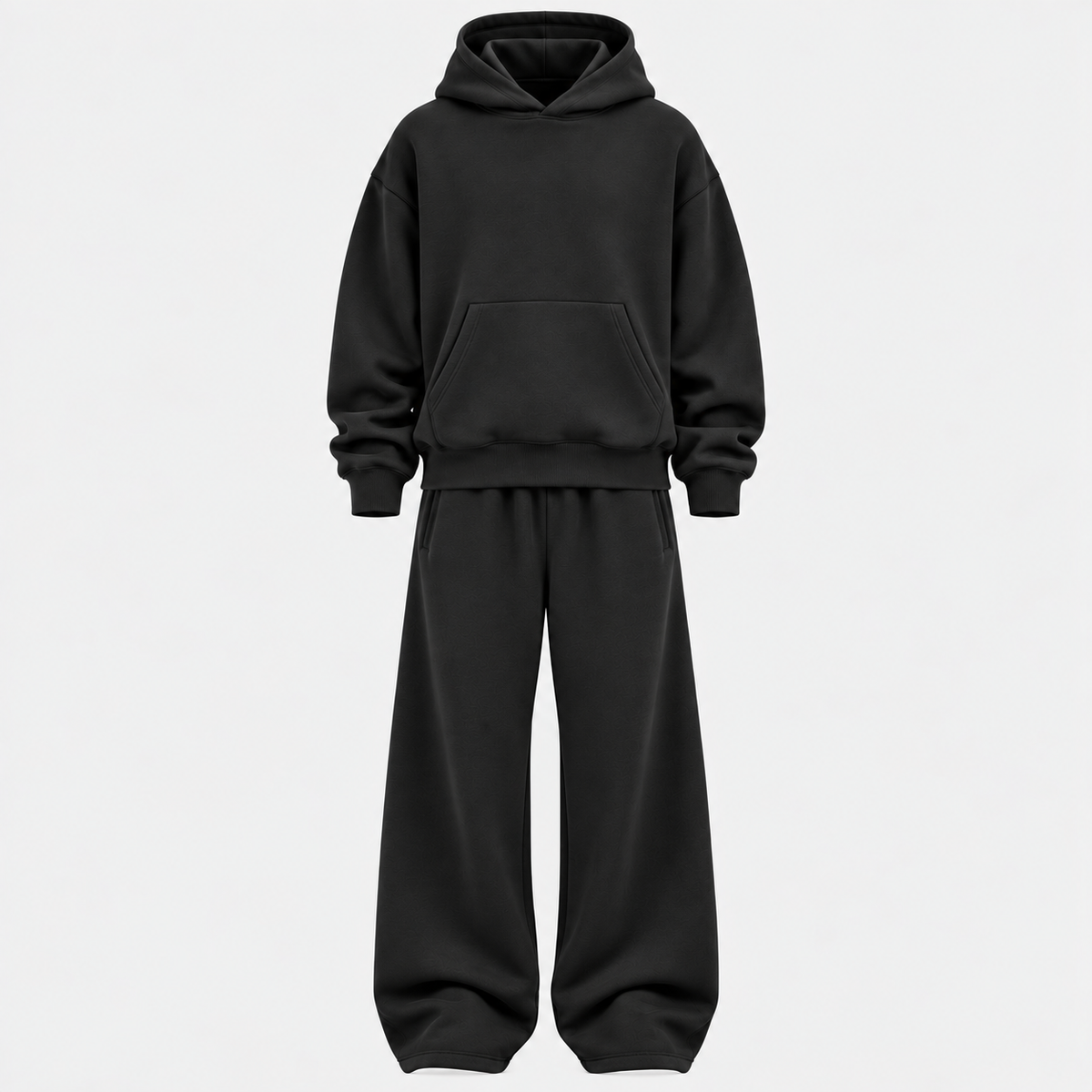 Herre Colorblock Hoodie Sæt – Straight Cut Træningsdragt