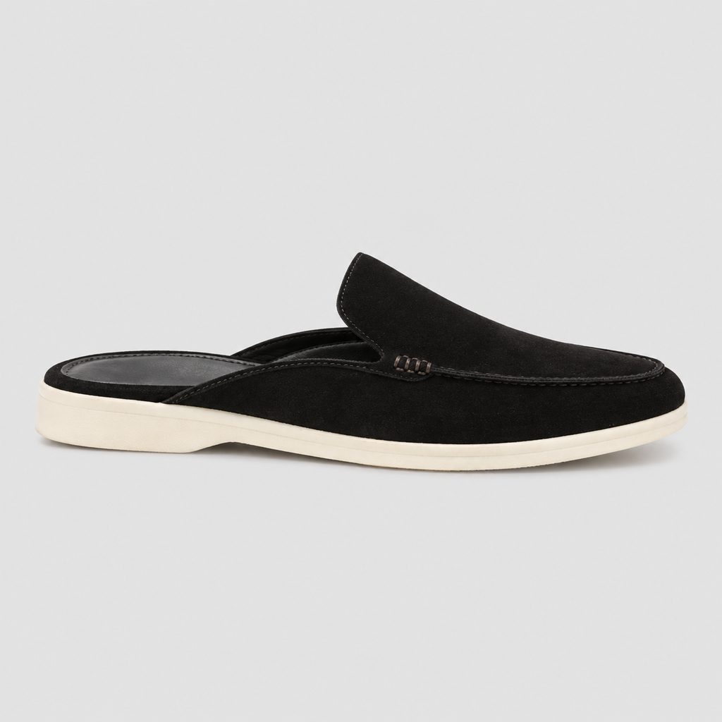 Ruskindslook Loafers til Herrer - Bagløse Slip-On Mules
