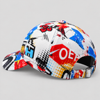 Snapback Kasket med Graffitiprint til Herrer - Justerbar Bomuldskasket