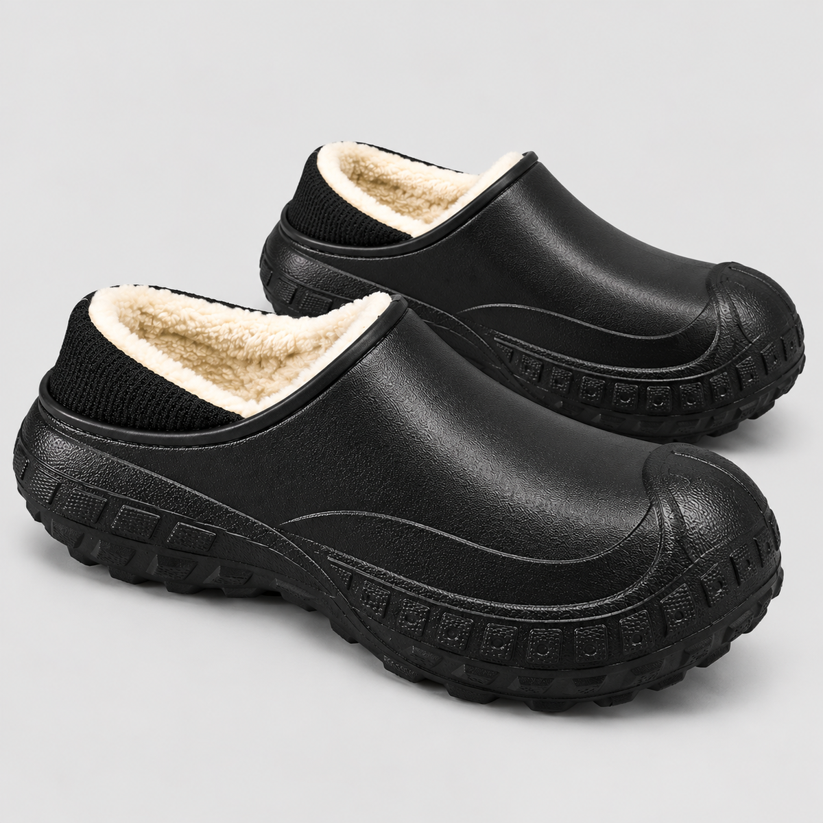 Vandtætte Slip-On Sko til Herrer - Fleeceforet, Kraftig Skridsikker Sål