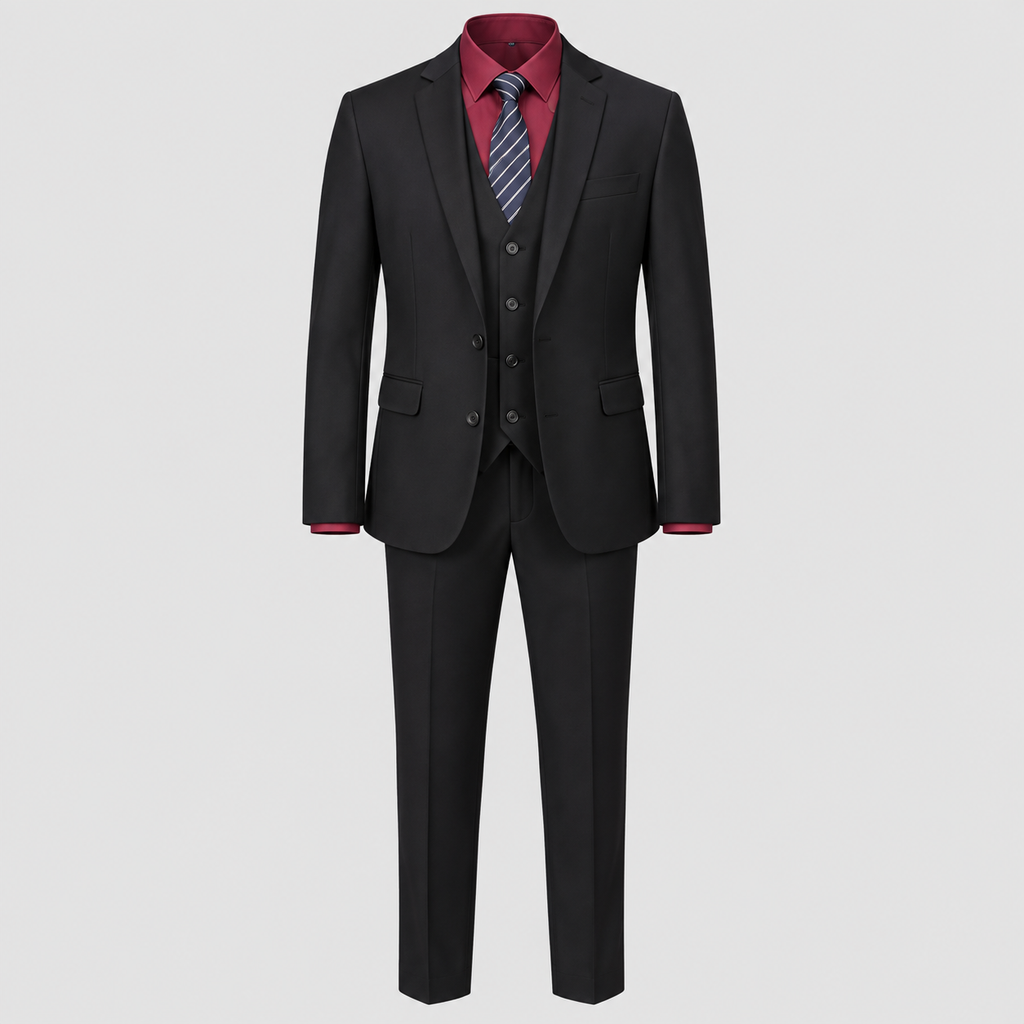 Herre Slim Fit Todelt Jakkesæt – Notch Revers Blazer