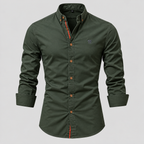 Herre Slim Fit Standkraveskjorte – Grandad Krave Knapskjorte