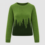 Ombre Skovprintet Sweater til Damer - Uldblandet Strik