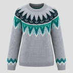 Fair Isle-Sweater til Damer - Strikket med Geometrisk Mønster