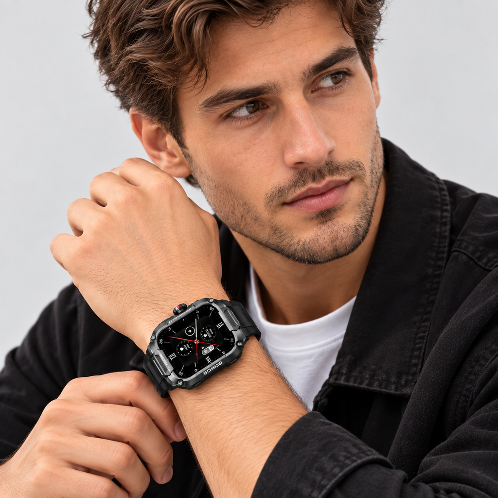 Robust Smartwatch - Ottekantet Kasse, iOS- og Android-Kompatibel