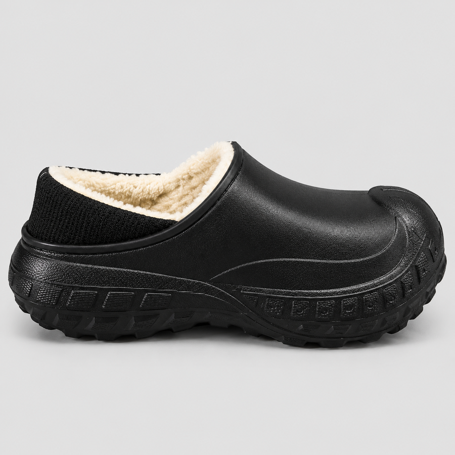Vandtætte Slip-On Sko til Herrer - Fleeceforet, Kraftig Skridsikker Sål