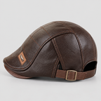 Herre Læder Flatcap – Retro Struktureret Kørekasket