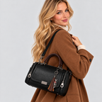 Boston-Taske - Vintagestil med Dobbelt Lynlås og Crossbodyrem