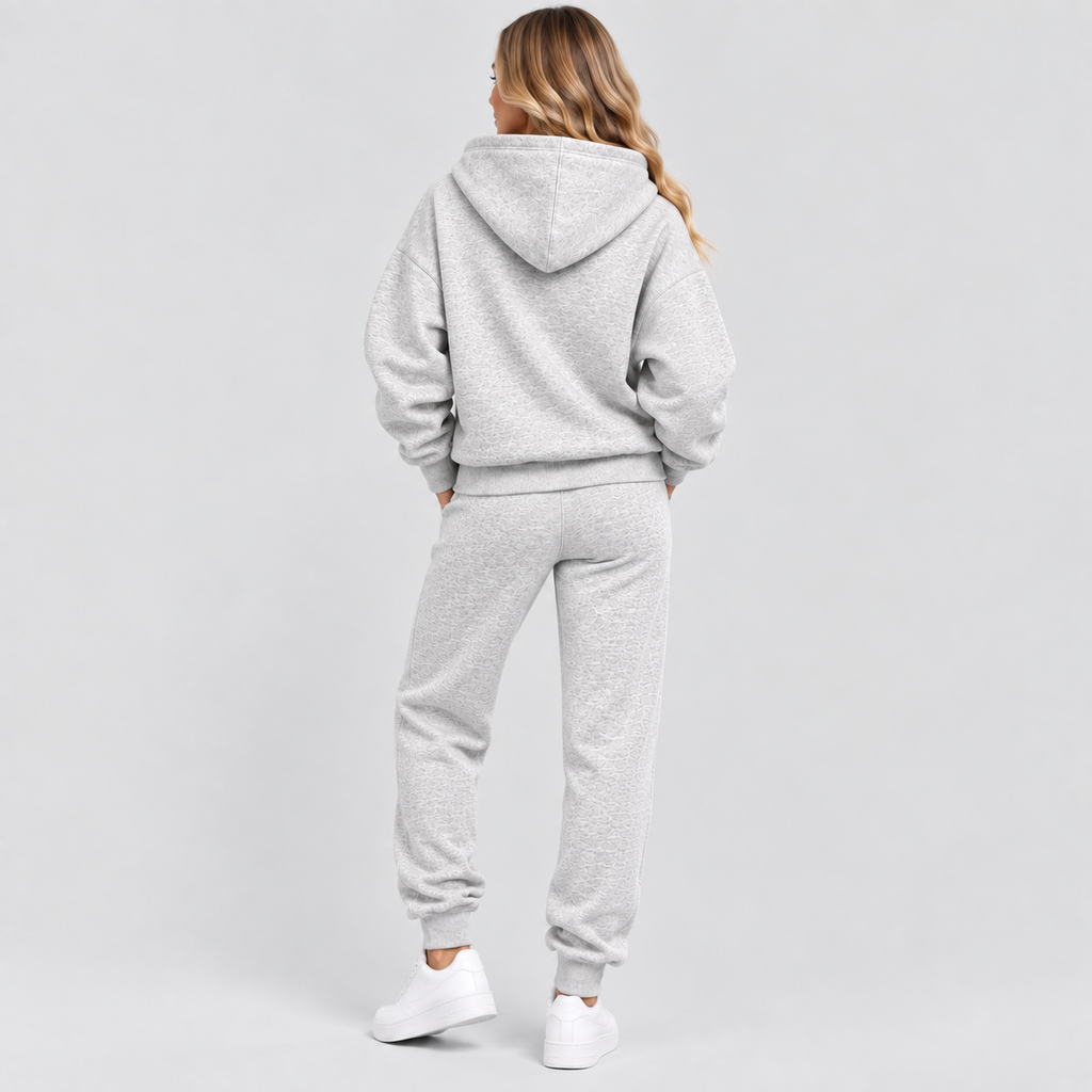 Dame Matchende Hoodie Sæt – Bomuldsblanding Todelt Loungewear