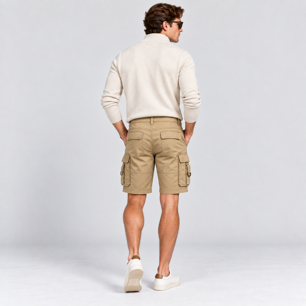 Herre Cargoshorts – Afslappet Pasform Bomuld Multi-lomme