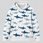 Hajprintet Hoodie til Damer - Oversized Strikpullover