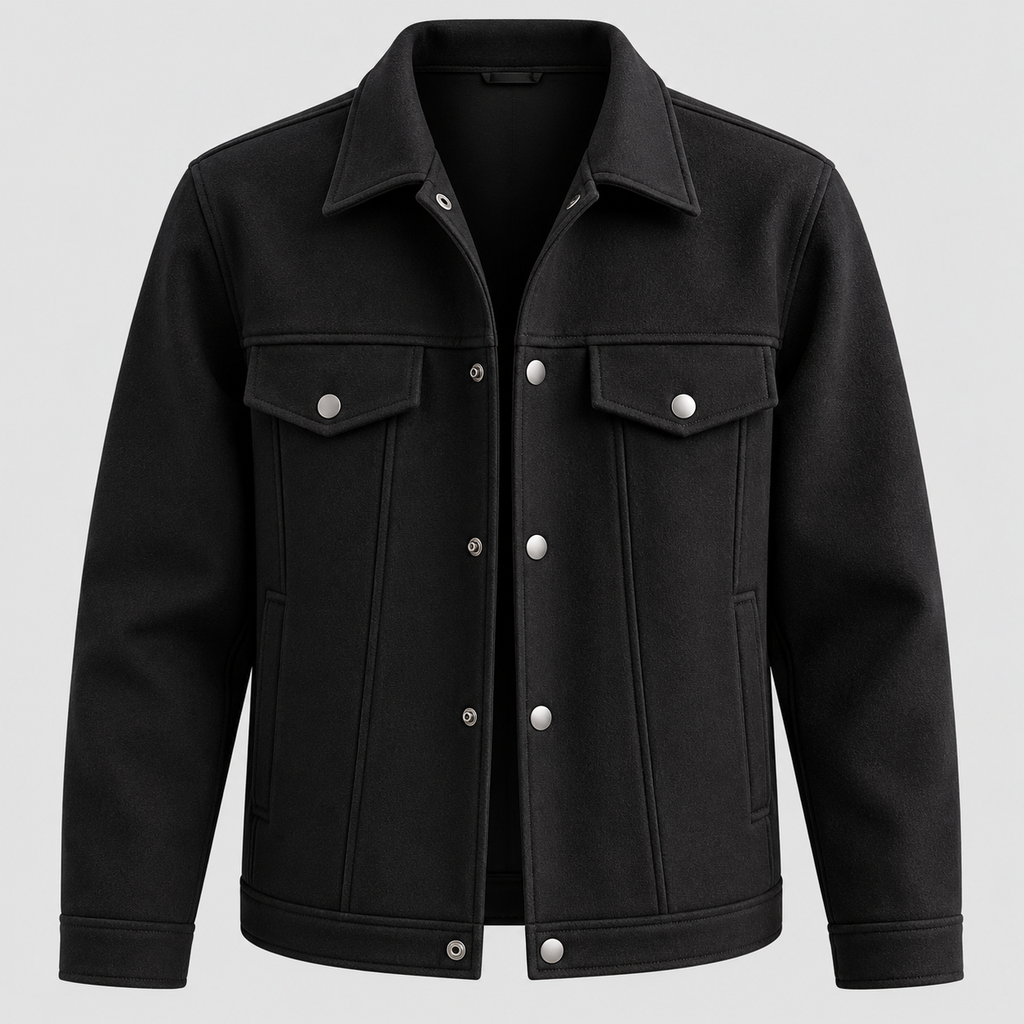 Overshirt til Herrer - Brystlommer med Klap, Knaplukning