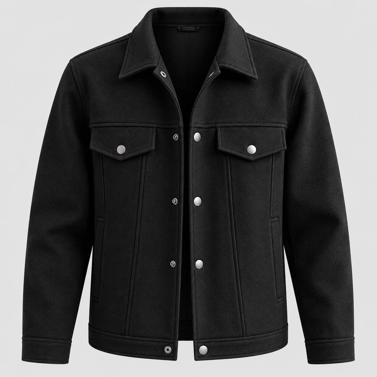 Overshirt til Herrer - Brystlommer med Klap, Knaplukning