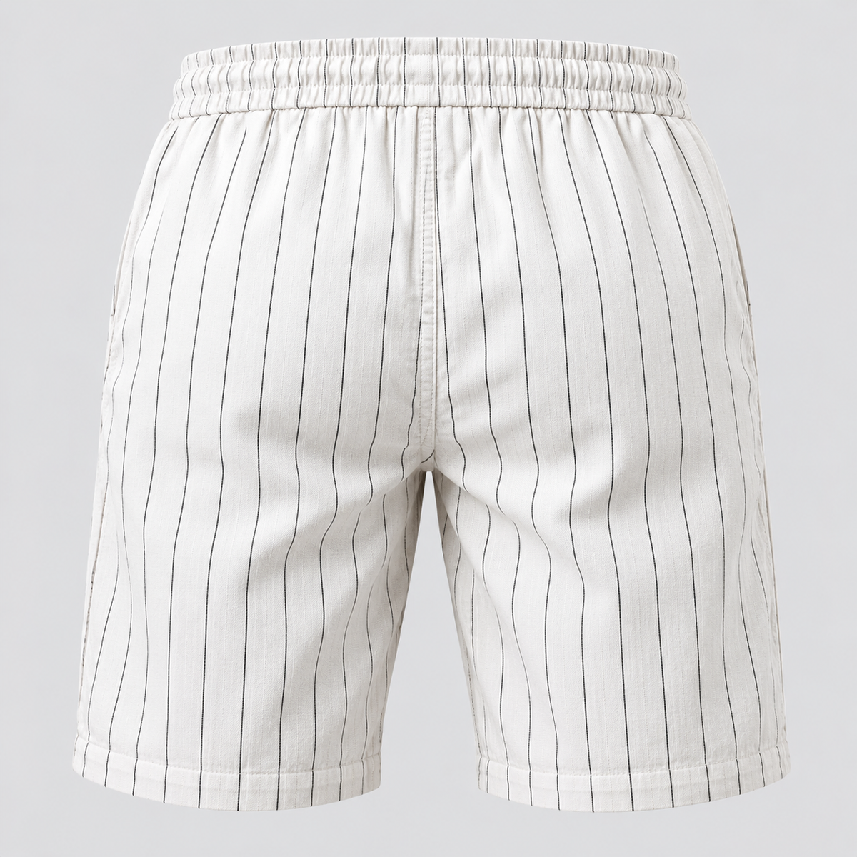 Herre Nålestribede Shorts – Elastisk Talje med Snor