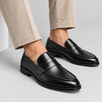 Herre Læderloafers – Slip-On Penny Loafer Stil