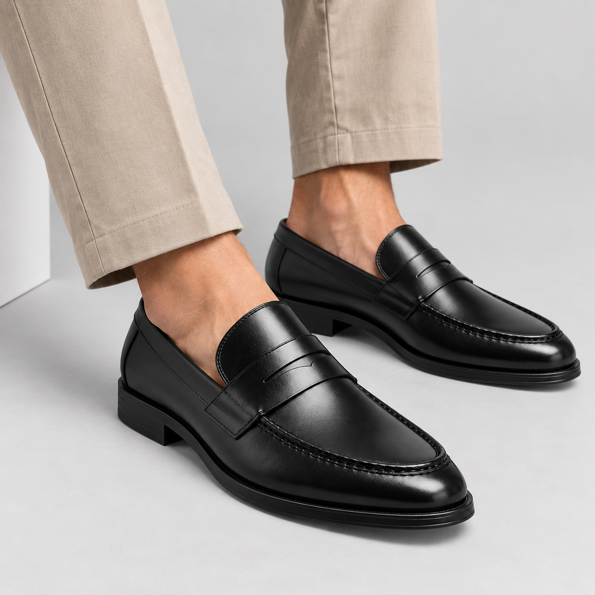 Herre Læderloafers – Slip-On Penny Loafer Stil