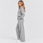 Joggingsæt med Lynlås - Todelt Loungewear med Vide Ben