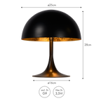 Bordlampe Braga rund bordlampe med lysrefleksion