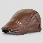 Herre Læder Flatcap – Retro Struktureret Kørekasket
