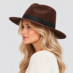 Uldfedora til Damer - Bredskygget Vintagehat